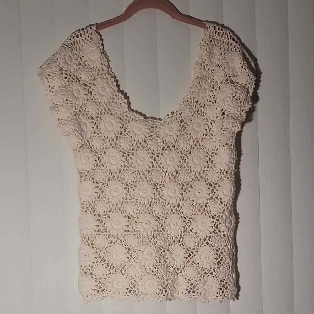 Free People Alicia Crochet Sweater (Large)